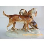 Royal Dux porcelán kutya