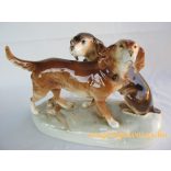 Royal Dux porcelán kutya