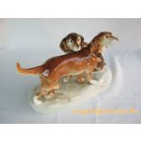 Royal Dux porcelán kutya