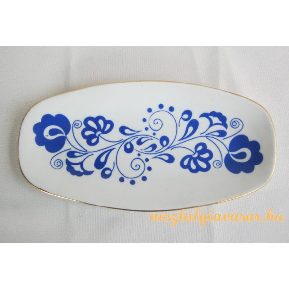 Népi motívumos porcelán tál