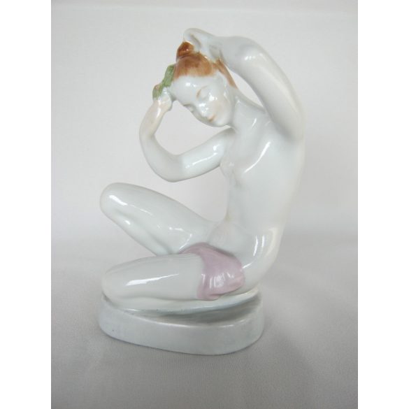 Női akt porcelán figura