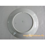 Piros fekete mintás porcelán dísztányér