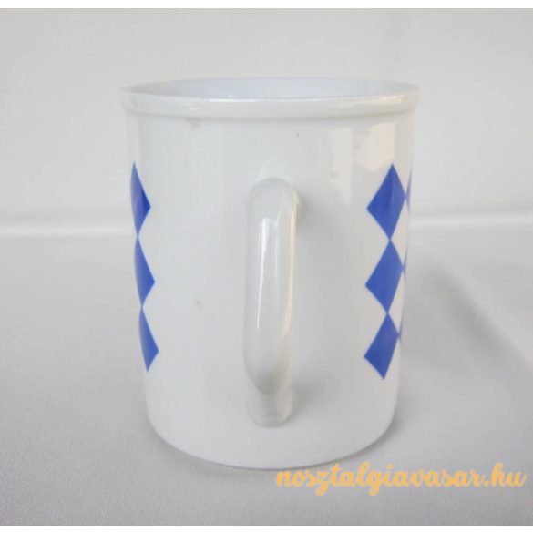 Kockás porcelán bögre