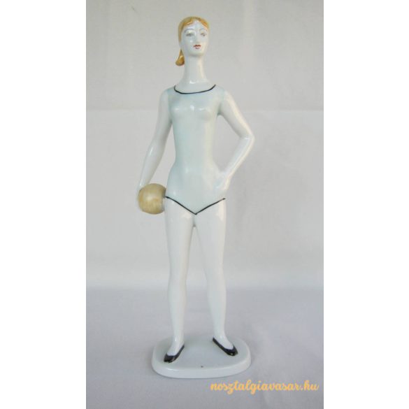 Tornász lány porcelán figura