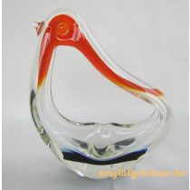 Madár figurális üveg hamutartó