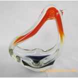 Madár figurális üveg hamutartó