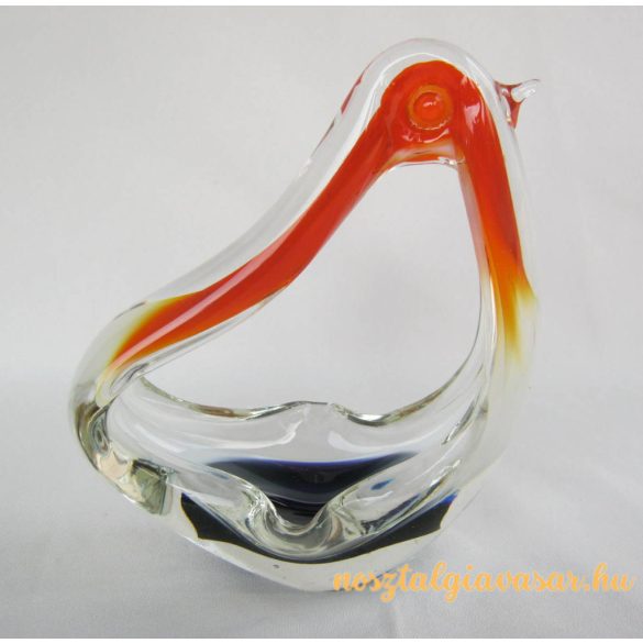 Madár figurális üveg hamutartó