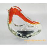 Madár figurális üveg hamutartó