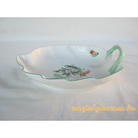 Herendi porcelán levél alakú tál