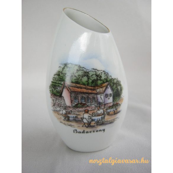 Badacsonyi emlék porcelán váza