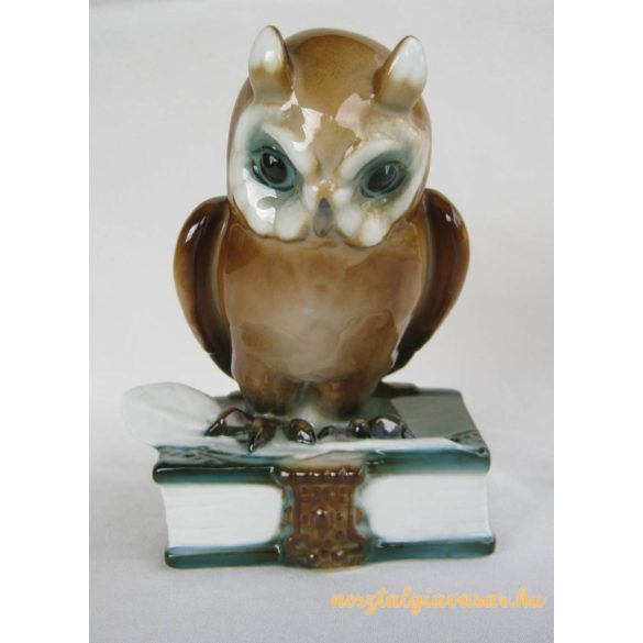Bagoly porcelán figura