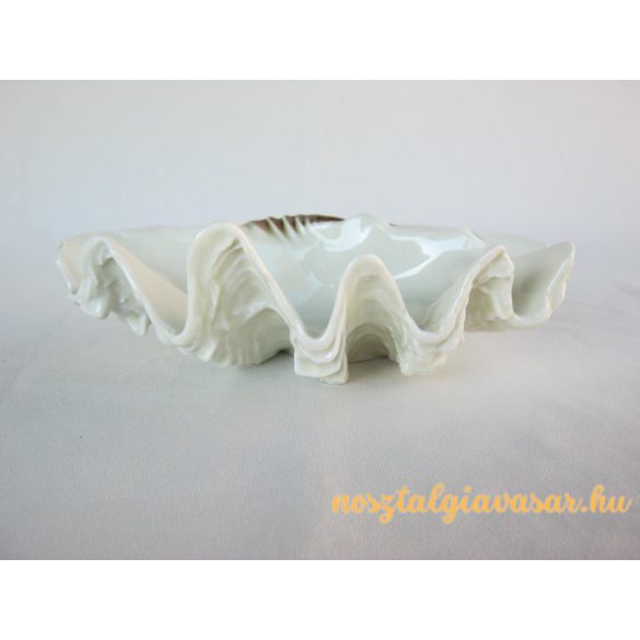 Hollóházi porcelán kagyló tál