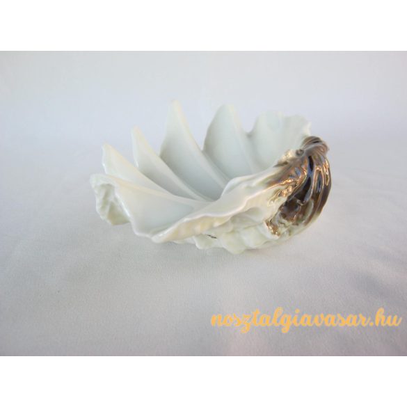 Hollóházi porcelán kagyló tál