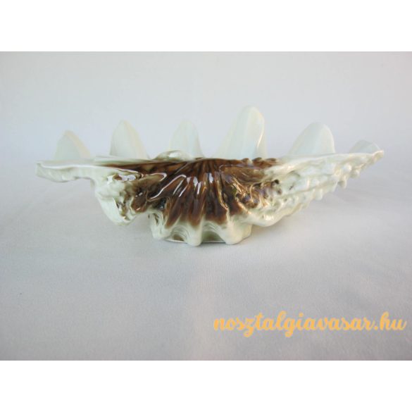 Hollóházi porcelán kagyló tál