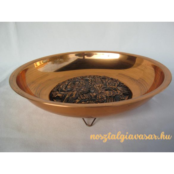 Réz fali tál Sárkányölő Szent György ábrázolással