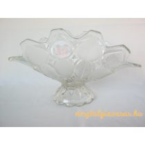 Üveg talpas kínáló tál