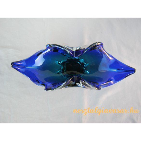 Kék üveg tál