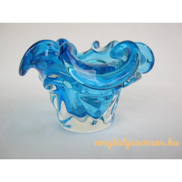 Kék üveg hamutál