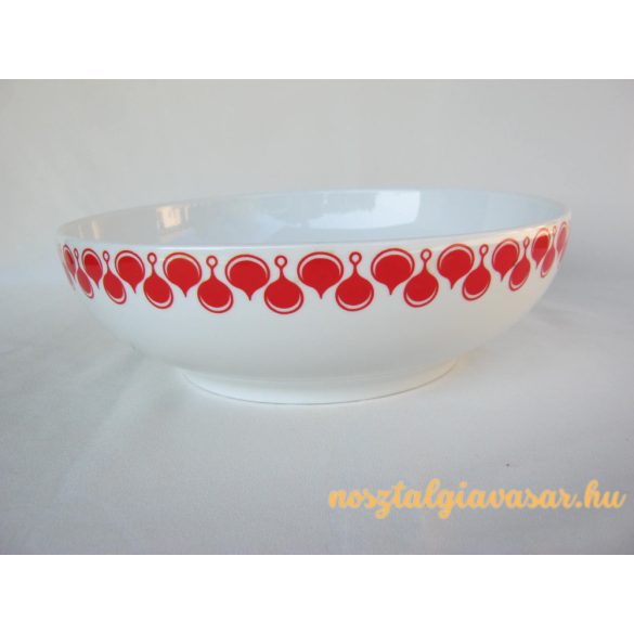 Alföldi porcelán tál piros mintával