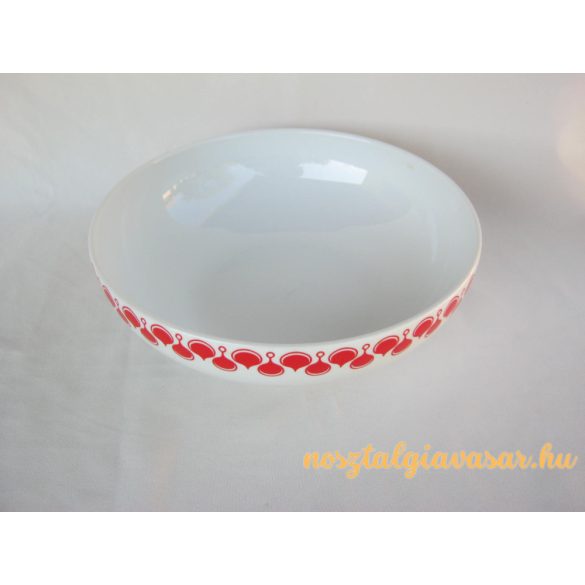 Alföldi porcelán tál piros mintával