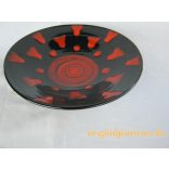 Retro mázas kerámia fali tál 