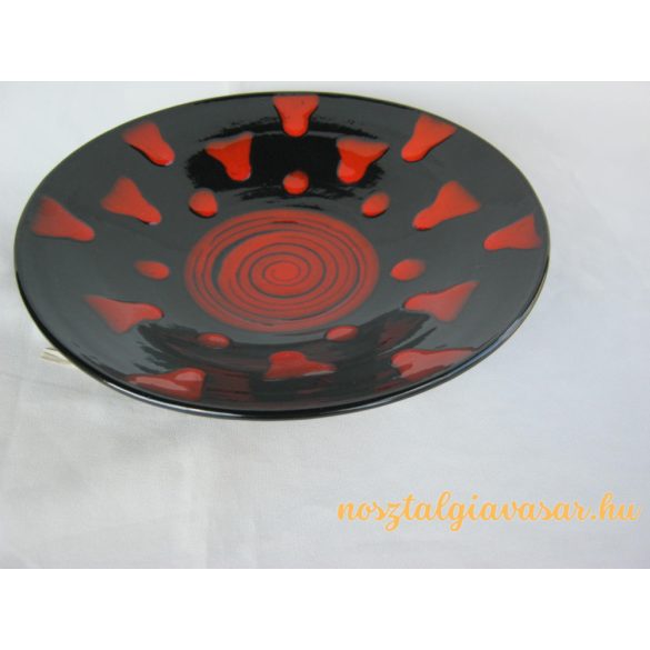 Retro mázas kerámia fali tál 