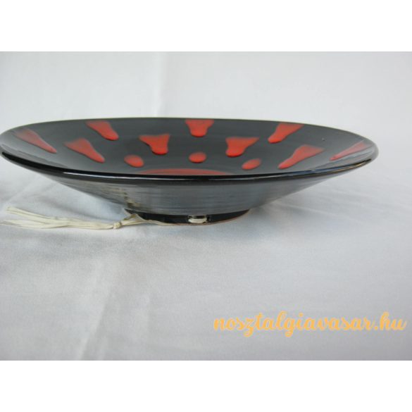 Retro mázas kerámia fali tál 
