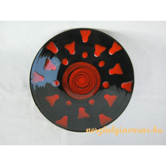 Retro mázas kerámia fali tál 