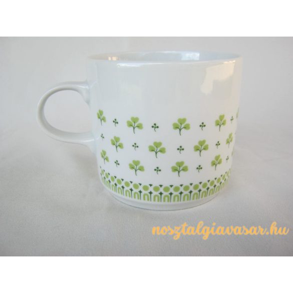 Alföldi porcelán bögre zöld leveles