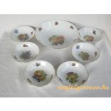 Gyümölcs mintás porcelán kompótos készlet
