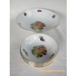 Gyümölcs mintás porcelán kompótos készlet