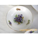 Gyümölcs mintás porcelán kompótos készlet