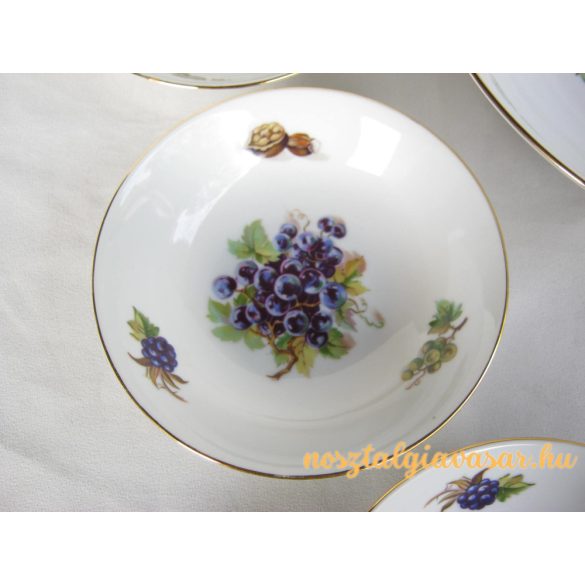 Gyümölcs mintás porcelán kompótos készlet