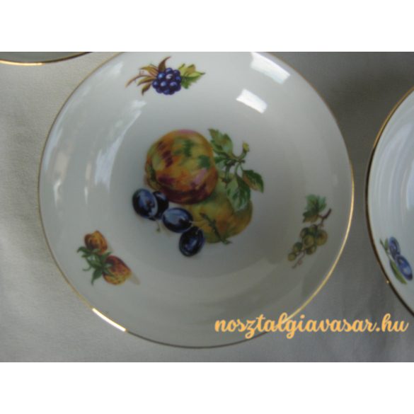 Gyümölcs mintás porcelán kompótos készlet