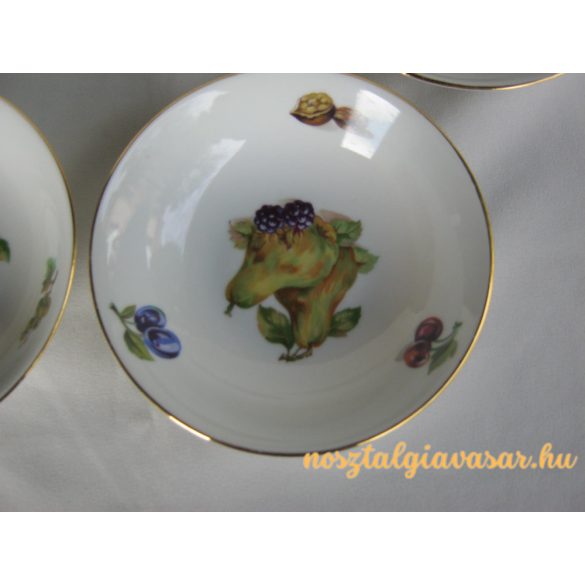 Gyümölcs mintás porcelán kompótos készlet