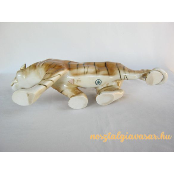 Royal Dux porcelán tigris