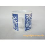 Alföldi porcelán bögre kék mintával
