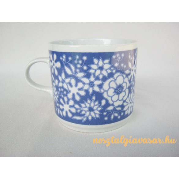 Alföldi porcelán bögre kék mintával