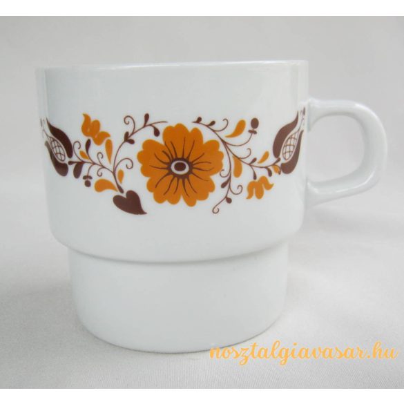 Alföldi porcelán bögre virág mintával