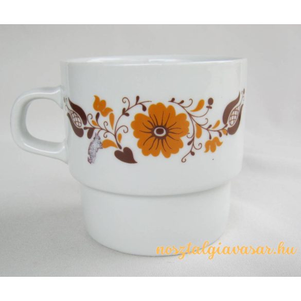 Alföldi porcelán bögre virág mintával