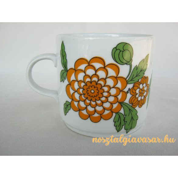 Alföldi porcelán bögre virág mintával