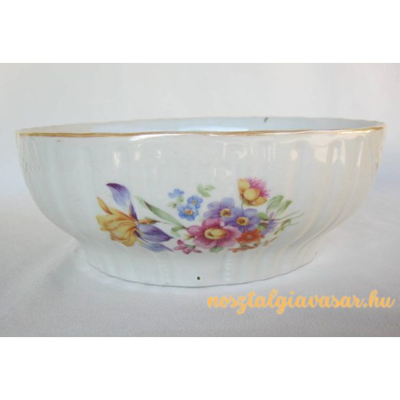 Virágos porcelán tál