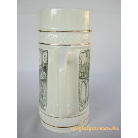 Hollóházi porcelán sörös korsó