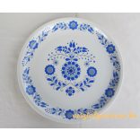 Kék virágos porcelán fali tál