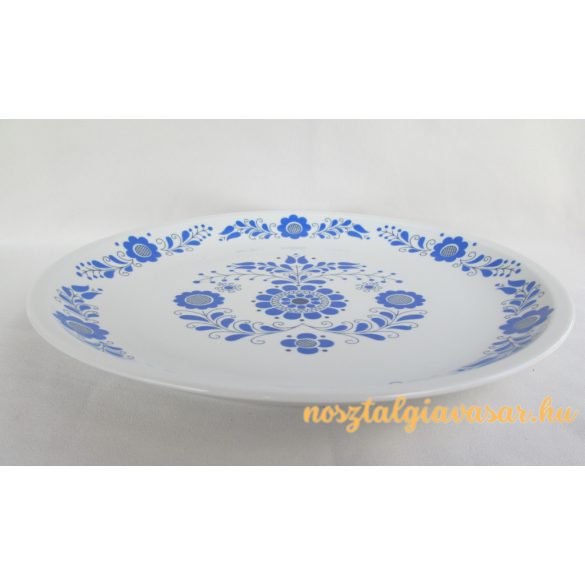 Kék virágos porcelán fali tál