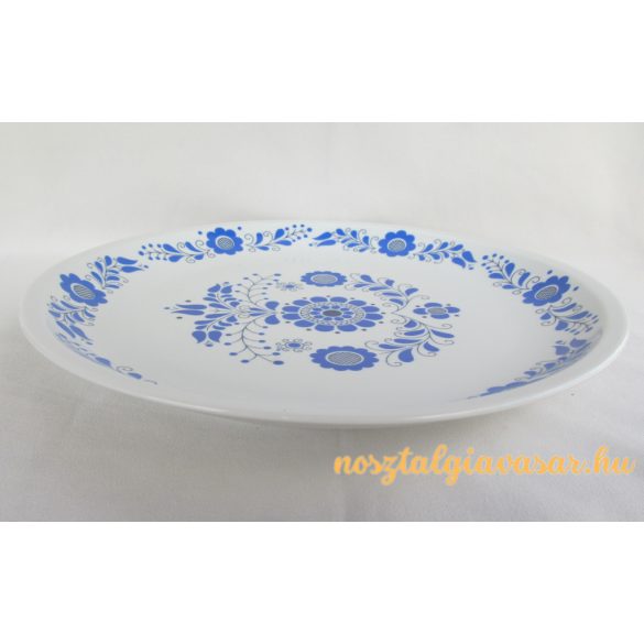 Kék virágos porcelán fali tál