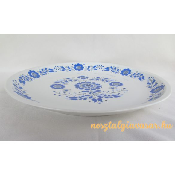 Kék virágos porcelán fali tál