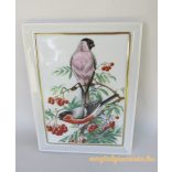 Madaras porcelán fali dísz